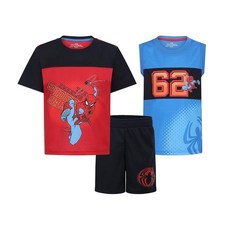 Marvel 스파이더맨 남아용 3피스 믹스 앤 매치 티셔츠 및 반바지 세트 유아 및 어린 아동용 멀티컬러. 3세 155437