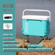 釣箱全套2024新款小型可坐便攜13升超輕便迷你多功能釣魚箱免安裝, 1個, 13L寶石藍【配揹帶/儲物盒】