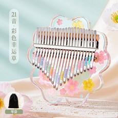 투명칼림바 아크릴칼림바 레인보우 피아노 초보자용 엄지 투명, A. 21톤 컬러풀+악보+가방+경품, 1개