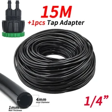 급수 호스 정원 파이프 튜브 관개 시스템 키트 온실용 통합 커넥터 4/7mm 1/2 인치 및 3/4 인치 5m-50m, 15M