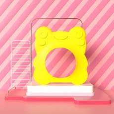 DFMEI 兒童浴帽防水護耳硅膠柔軟洗髮帽寶寶硅膠浴帽 洗頭帽 小孩洗澡帽, 1個, 黃色:如圖