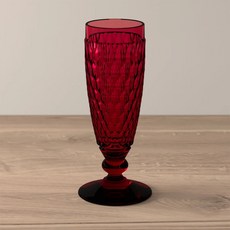 Villeroy & Boch 波士頓系列紅色香檳杯 經典切割玻璃杯 德國原裝進口 145ml, 1個