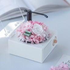 留聲機藍牙玫瑰永生花藍牙音響送女友朋友老婆生日禮物紀念情人節, 如圖所示, 粉色