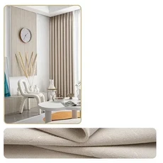 [트렌디 린넨 커튼] 미국 목화 리넨 복고풍 인쇄 그린 커튼 거실 침실 식사 반 그늘 로맨틱 사용자 정의 크기 장식 얇은 명주 그물