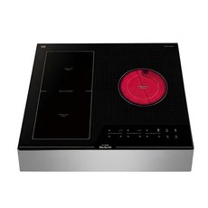 [기사방문 무료설치] 웰치 인덕션 3구 KR-CI3700N 전기렌지 빌트인 매립형 전기쿡탑 추천 가정용 원룸 기숙사 오피스텔 펜션 이동형 분리형 케이스 프리스탠딩 주방가전, 웰치 KR-CHB350N+실버케이스(15cm)