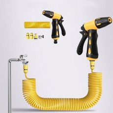 고압 분사기 호스 세트 세차 청소 원예용 10m 물호스 물총 정원 물뿌리개 베란다 신축, 실리콘밴드/호스, 1개, 상세페이지 참조