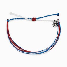 Pura Vida 美國手工紅白藍衝浪手環，可調節式設計，展現您的愛國情懷與時尚品味, 1個, 紅白藍