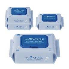 위드네이쳐 변기 쏙 비데 물티슈 100매 4팩 프리미엄 텐셀 천연펄프 함유, 4박스, 70g