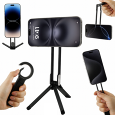 NEXT EDGE 맥세이프 스마트폰 삼각대 거치대 미니 셀카봉, 1개, 블랙, NE-101