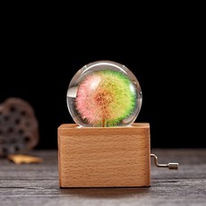 민들레 크리스탈 볼 뮤직박스 창의적 선물용, 2_손으로흔드는컬러풀한푸공영음악상자