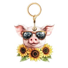 돼지 가죽 키체인 홀더 에어 태그 해바라기 긁힘 방지 액세스 카드 GPS 트래커 보호 케이스 지갑 수하물 애완 동물 어린이 백팩용 187407