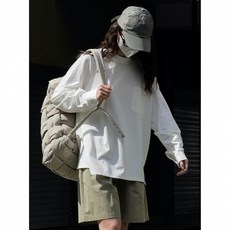 Yellwell 봄가을 라운드넥 긴팔 티셔츠 루즈핏 여름 여성용 DJP