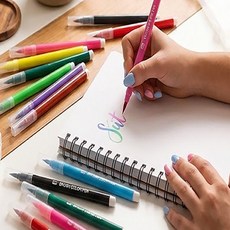 제이하이 레터링 컬러링 칼라붓펜 12색세트 캘리그라피붓펜