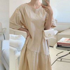 보리맘테슬 바스락 나일론 빅사이즈 롱 원피스 여름 임부복 여행 룩 F558 159768