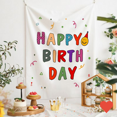 축하 가랜드 생일 현수막 파티용품, 꼬깔콘