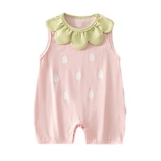 女寶夏季無袖連體衣 公主風花瓣領 薄款外出服