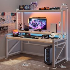 서재책상 카본 게이밍 컴퓨터책상 사무용책상 1000/1200 MM 철제책상 SZ15, 화이트