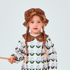 오우아스튜디오 버니 아동 영유아 방수 전신 미술가운 문센 촉감놀이, 플라워 크림