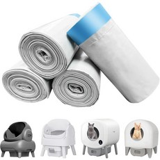 오픈탑 오토쿠퍼용 고양이 쓰레기통 라이너 백 80개 11개 반려동물 자동 청소 쓰레기 봉투 27인치 x 13인치 무거운 봉투그레이, Grey