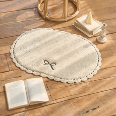 핸드메이드 라운드 레이스 발매트, 리본