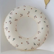 復古網紅ins游泳圈男寶寶卡通小熊 撞色坐圈兒童加厚防側翻浮圈, 1個, 0#復古森林兔腋下圈【建議25-40斤】