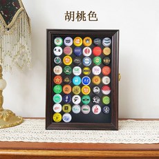 디스플레이기프트 야구 디스플레이 케이스 캡에 다이아몬드 반지 하키 21 슬롯 포함 홀더, 호두색 테두리 방진판 3cm