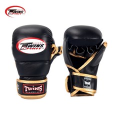 古川小夫 TWINS MMA拳套 牛皮露指拳套 小饅頭拳套 - 黑金, 1個