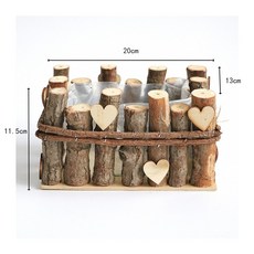 仿真樹藤條 仿真藤蔓 牆面裝飾 仿真植物 爬蟲箱造景 雨林風格, 1個, 愛心長方型木柵欄, 棕色