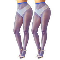 ZINTEDI 여성용 망사 스타킹 2쌍 하이 웨이스트 타이츠 망사 여성용 옐로우