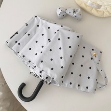 작은 도트 무늬 접이식 휴대용 데일리 양우산
