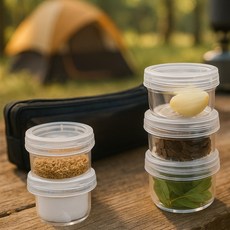 픽커리 여행용 캠핑 조미료 소스 양념 소분용기 양념통, 45ml(5p) + 파우치, 1세트