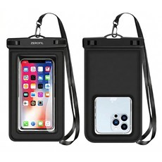 제로필 IPX8등급 스마트폰 방수케이스 방수팩 + 길이조절 넥스트랩 + 암밴드 + 손목스트랩, 1개, 블랙