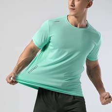 台灣發貨 全方位勁涼衣 簡約純色吸濕透氣排汗高彈性反光印花圓領貼身運動健身跑步涼感衣 男士T恤
