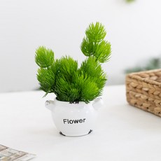 국민다육이 인조선인장 화분 18cm 인테리어 다육 조화 테이블 장식 소품 카페 꾸미기, 1개, 그린솔_플라워 화분