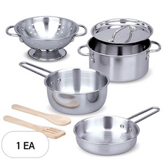 멜리사앤더그 스텐레스 냄비와 팬 소꿉놀이 세트 MD4265, 혼합 색상, 1개