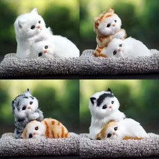 넘버링카 동물인형 차량용 악세사리 인테리어 소품 대쉬보드 탈취인형 강아지 고양이, 1개, 05 그레이+화이트