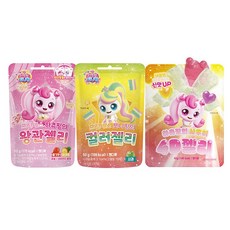 캐치티니핑 젤리 3종, 1세트, 142g, 하츄(왕관)+뽀니(컬러)+하츄4D