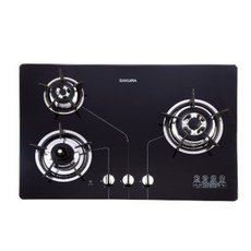 SAKURA櫻花 三口嵌入式瓦斯爐 黑色玻璃面板 原廠出貨 拆封無法退貨, 液化石油氣 (LPG), G2830KGB