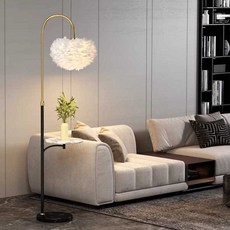 페더 소파테이블 거실 플로어램프 모던럭셔리 침실 협탁 수납선반 스탠드조명 인테리어, 01. 대리석 탁상 리모컨