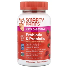 SmartyPants 어린이 소화 촉진 프리바이오틱 및 프로바이오틱 구미젤리 딸기 맛 구미젤리 60개, SmartyPants어린이소화촉진프리바이오틱및프로바이오