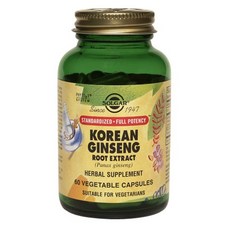 SOLGAR 無麩質無糖韓國人蔘根萃取素食膠囊, 60顆, 1罐