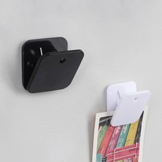 문서 부착식 사각 집게 투명 블랙 화이트 서류 클립 1P