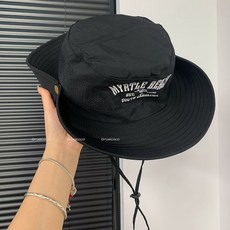 西部牛仔風漁夫帽 登山帽 遮陽防曬, 黑色-MYR 字母刺繡登山帽,適閤頭圍 54-58cm