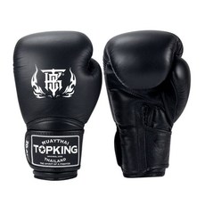 古川小夫 TOP KING TKB 拳套 泰國名牌 拳擊手套 泰拳 真皮手工 牛皮 新款 黑色 8-16oz, 1個, 8oz