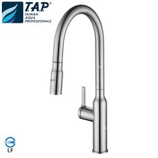 TAP 無鉛廚房伸縮龍頭 TAP-107015 下抽拉式 銅噴頭 日本進口陶瓷閥芯 台灣製, 1個