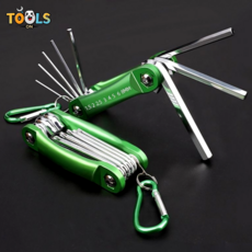 툴즈온 휴대용 접이식 육각렌치 8종 세트 다용도 만능렌치, 1개