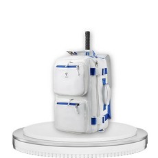 Youchee 테니스 피클볼 및 배드민턴 백팩 - 남성 여성용 별도의 신발 칸이 있는 여러 라켓에 맞습니다. 백팩이나 숄더백으로 착용(화이트/블루)112835, 화이트/블루