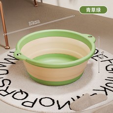 折疊泡腳桶 熏蒸過小腿家用便攜式足浴恆溫洗腳盆, 青草綠【迷你折疊款】,無蓋24cm深【便攜可折疊/可掛墻】