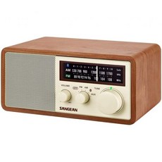 산진 WR-16 AM/FM 블루투스 나무 캐비닛 라디오