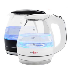 퀸센스1015S 무선 유리 전기주전자 1.5L 전기 티포트 전기포트 커피포트, 화이트